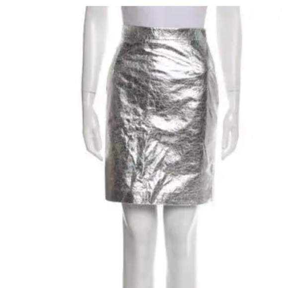 Ralph Lauren Purple Label Dresses & Skirts - Ralph Lauren Purple Label Metallic Silver Mini Skirt